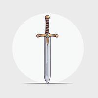 Vintage style illustration of a sword design game item drawing vector