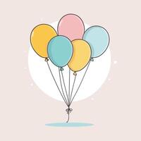 Balloons on a pastel background clip art illustration vector