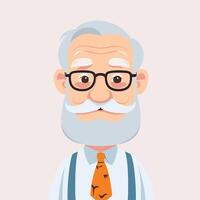 Cute grandpa cartoon illustration vector