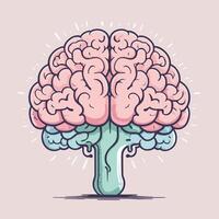 Cartoon brain illustration design vector