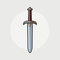 Vintage style illustration of a sword design game item drawing vector