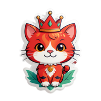 a cartoon cat wearing a crown on its head png