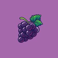 Purple cartoon grape illustration fruit design vector