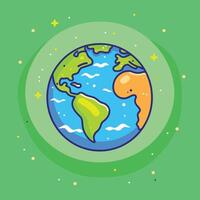 Planet earth illustration flat design vector