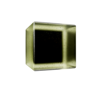 Glass cube with golden inclusions png
