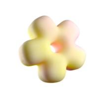 Gradient abstract flower with fabric texture 3d shape png