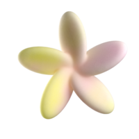 Gradient abstract flower with fabric texture 3d shape png