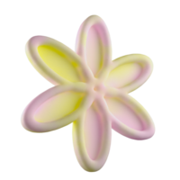 Gradient abstract flower with fabric texture 3d shape png