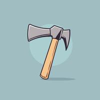 Cartoon illustration of sharp axe vector