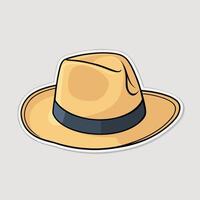 elegante dibujado a mano estilo fedora sombrero ilustración plano diseño vector