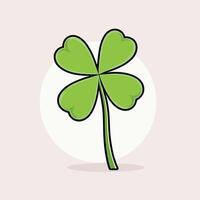 Green clover illustration simple flat design vector