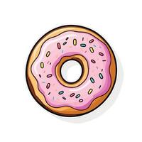 Split frosting doughnut illustration flat cartoon drawing design vector