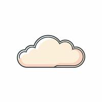 Minimalist illustration of fluffy clouds flat icon design vector