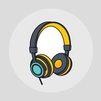 Headphones drawing illustration vector