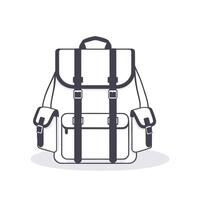 plano ilustración de un mochila vector