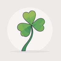 Green clover illustration simple flat design vector