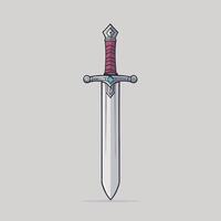 Vintage style illustration of a sword design game item drawing vector