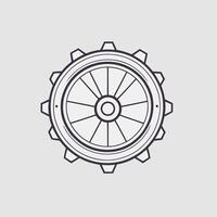 Minimalist gear icon illustration vector