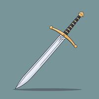 Vintage style illustration of a sword design game item drawing vector