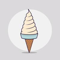 delicioso suave servir hielo crema dibujos animados ilustración plano diseño vector