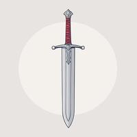 Vintage style illustration of a sword design game item drawing vector