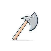 Cartoon illustration of sharp axe vector