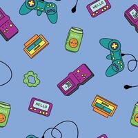 Seamless retro pattern. Nostalgia of the 90s. Design for fabric, textiles, wallpaper, packaging vector