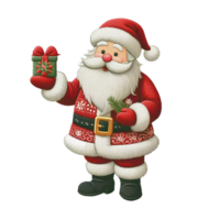 cute gnome Santa Claus cartoon character hand draw happy Merry Christmas embroidered style on transparency png