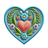 corazón forma icono firmar símbolo elemento a decoración corazón bordado logo puntada amor archivo transparente en contento fiesta png