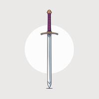 Vintage style illustration of a sword design game item drawing vector