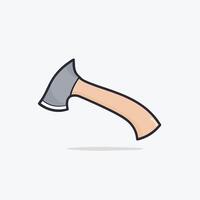 Cartoon illustration of sharp axe vector