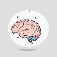 Cartoon brain illustration design vector