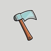 Cartoon illustration of sharp axe vector