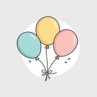 Balloons on a pastel background clip art illustration vector