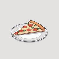 Slice of pepperoni pizza illustration design vector