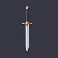 Vintage style illustration of a sword design game item drawing vector