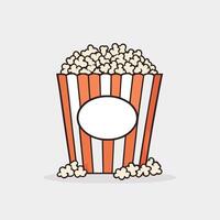 Cartoon popcorn bucket on white isolated background design vector