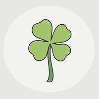 Green clover illustration simple flat design vector