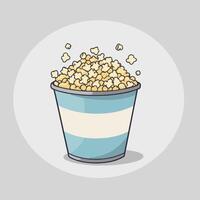 Cartoon popcorn bucket on white isolated background design vector