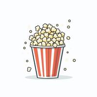 Cartoon popcorn bucket on white isolated background design vector