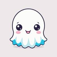 Friendly ghost cartoon with a big smile vector