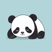 perezoso panda dibujos animados dormido acostado en el piso vector