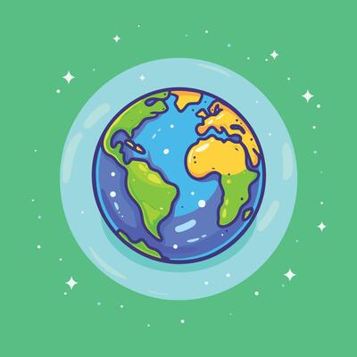 Planet earth illustration flat design