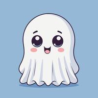 Friendly ghost cartoon with a big smile vector