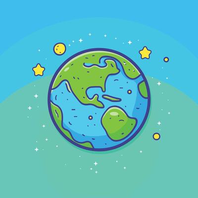 Planet earth illustration flat design