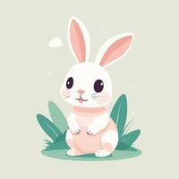 Rabbit cartoon illustration clip art design vector