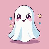 Friendly ghost cartoon with a big smile vector