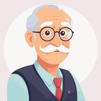 Cute grandpa cartoon illustration vector