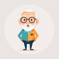 Cute grandpa cartoon illustration vector