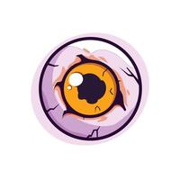 escalofriante ojo pelota dibujos animados ilustración diseño vector